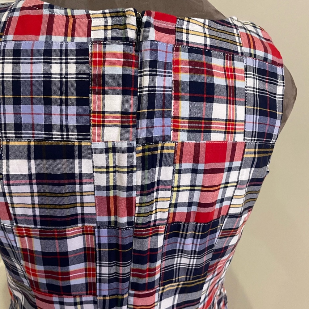 LLBean checkered patchwork sleeveless dress - Picture 5 of 16
